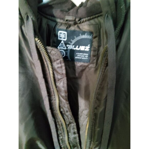 Mens Bluez L-2B Flight Style Hooded Heavy Jacket Brown Large - Picture 4 of 4